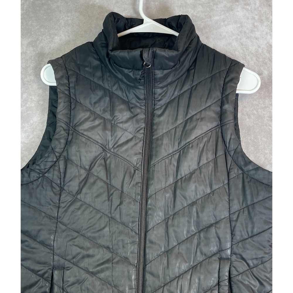 Columbia Down Vest Mens Medium Omni Heat Puffer Black Full Zip Up Hiking Outdoor - Picture 2 of 14